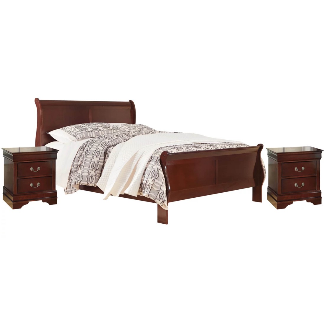 B376Q Alisdair Set de Chambre Queen (1 Lit Queen, 1 Commode, 2 Tables